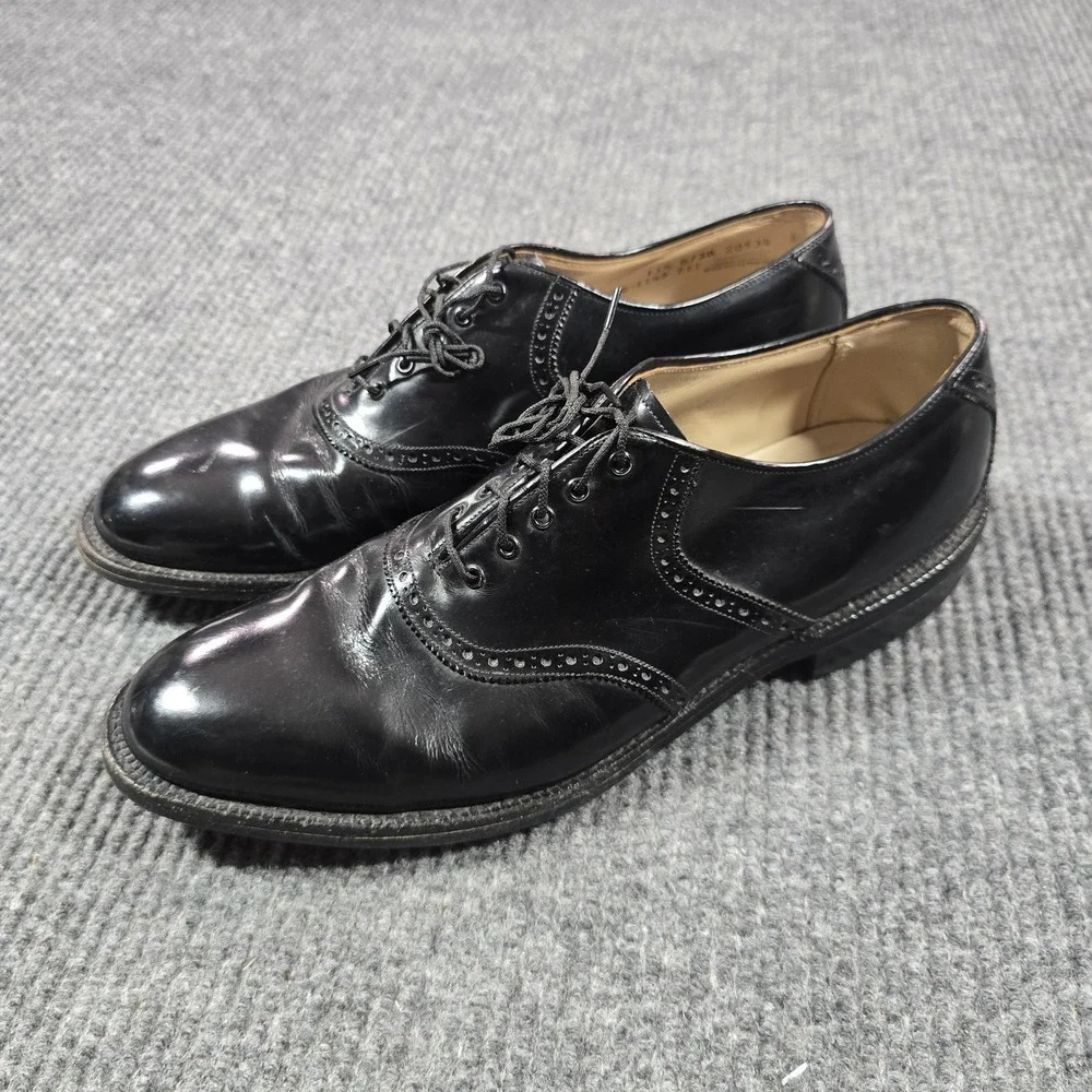 Johnston‎ & Murphy Shoes Mens Size 11.5 B Narrow Black Wingtip Oxford 20534